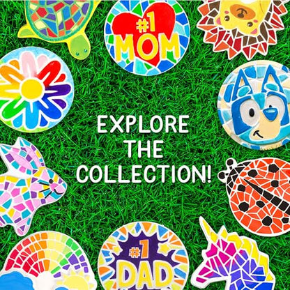 Creative Roots Paint Your Own Stepping Stone Kit, #1 Dad | DIY Garden Stepping Stone Activity, Arts and Crafts Project for Kids, Includes Pre-Cast Ceramic and Paints - style: #1 Dad