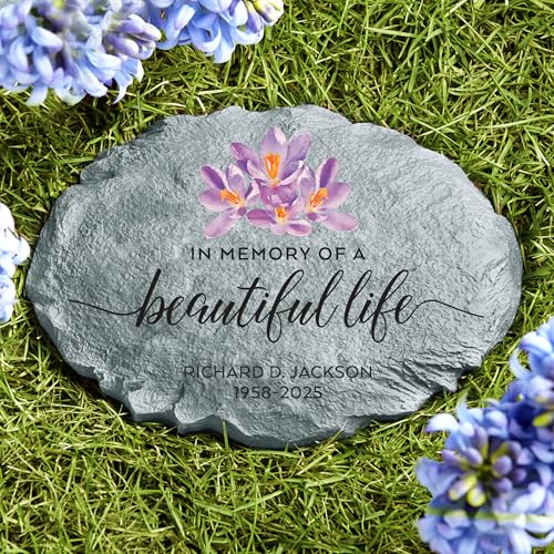 Let's Make Memories Personalized Memorial Garden Stone - Beautiful Life - Sympathy - Condolences - style: In Memory of a Beautiful Life