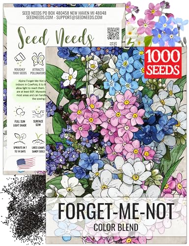 Seed Needs Forget Me Not Seeds to Plant Blue White & Pink Flowers 1 Pack - size: 1 Pack, style: Mixed FMN