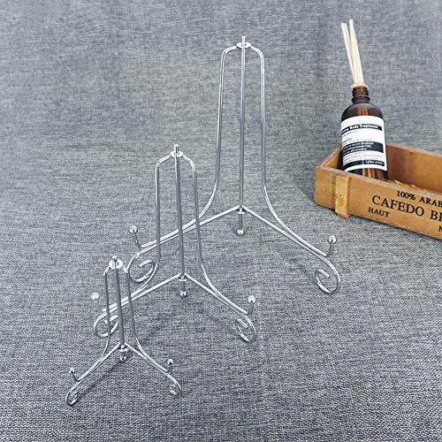 LIONWEI LIONWELI 6 Pack Iron Display Stand,Silver Iron Easel Plate Holder Stand for Displaying Pictures, Plates, Books and Arts (4, 6, 8 inch) - color: Silver