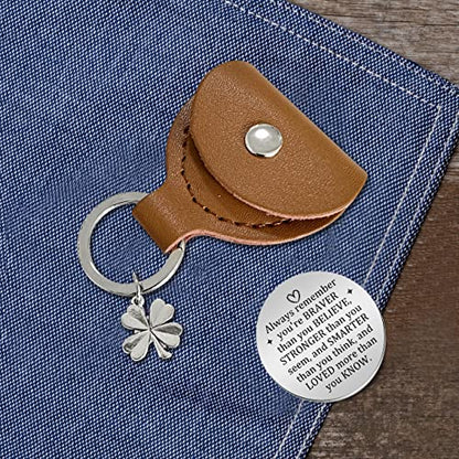 Advivio Pocket Hug Stainless Steel Memorial Token Double Sided Engraved Keychain Long Distance Relationship Keepsake Gift - color: Always Remember
