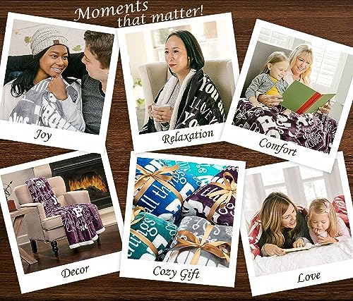 Chanasya Premium Hope & Faith Gift Throw Blanket - Cozy, Warm & Fluffy Sherpa - Sends Positive Energy, Inspirational Uplifting, Comfort for Best Friend, Women, Men & Partner (65x50 inches) Aubergine