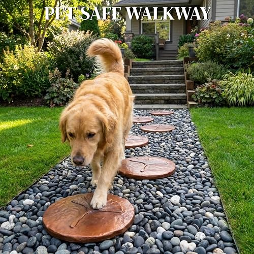 Stepping Stones Outdoor Pathway – 10.8" Antique Bronze Ginkgo Garden Stone Outdoor Decorative – Grandma Mothers Day Gifts, Garden Memorial Stone for Loved Ones Outside, Backyard Walkway Pavers