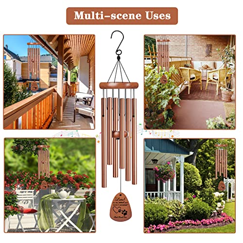 VENBEEL Pet Memorial Gifts for Dogs, 28" Dog Memorial Wind Chime, Pet Loss Sympathy Gift, Loss of Dog Remembrance Condolences Passing Away Gift - color: A-water-gold