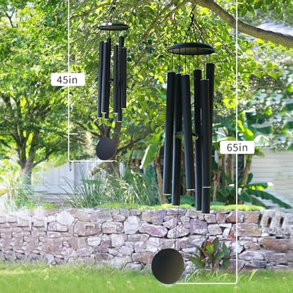 ASTARIN 65 in Wind Chimes for outisde,2.27in Tubes Handcrafted WindChimes - size: 65" Black