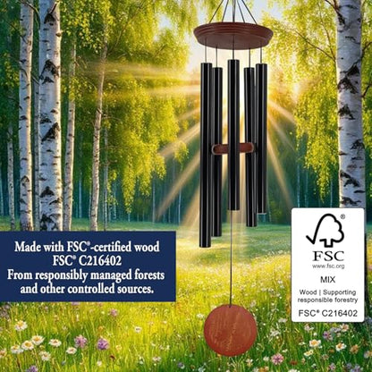 Astarin's Tree of Life Wind Chimes 36in Outdoor Garden Gift for Grandma Mom - color: Black