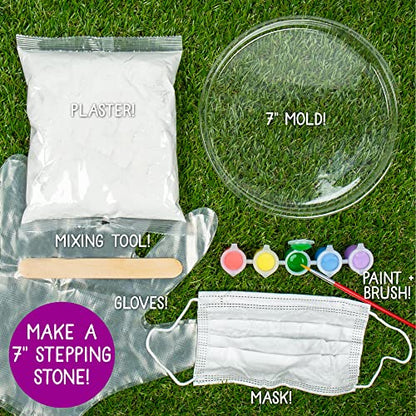 Creative Roots Paint Your Own Stepping Stone Kit, Handprint | DIY Garden Stepping Stone Activity, Arts and Crafts Project for Kids, Includes Pre-Cast Ceramic and Paints - style: Handprint