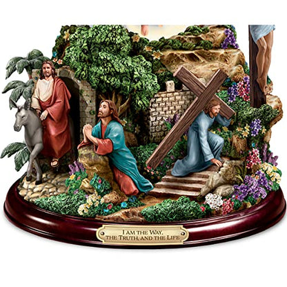 The Bradford Exchange Religious Musical Glitter Globe with LED Light, Thomas Kinkade Jesus Life Scenes, Amazing Grace Melody