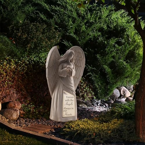 Muldale Solar Angel Statue for Cemetery - in Loving Memory Ornament - Outdoor Indoor Praying Angel Figurines Loss of Loved Ones - Gifts for Passed Loved Ones - style: Classic Tribute