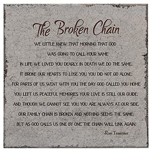 The Broken Chain Bereavement Distressed 6 x 6 Ceramic Tabletop Easel Sign