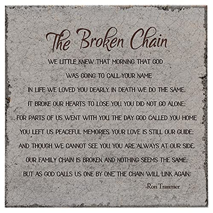 The Broken Chain Bereavement Distressed 6 x 6 Ceramic Tabletop Easel Sign