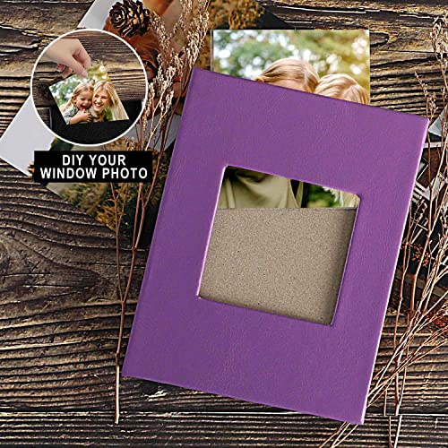 Ywlake Photo Album 4x6 50 Pockets 2 Packs, Small Mini Capacity Leather Photo Albums, Each Pack Holds 50 Top Loader Vertical Only Pictures Purple - color: Purple, size: 50 Photos/2PK