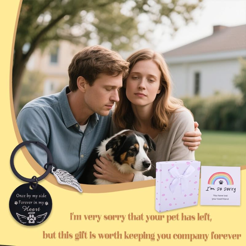 yaozeio Dog Pet Memorial Sympathy Gifts for Loss of Dog Memorial Sympathy Keychain Remembrance Key Ring for Loss of Dogs
