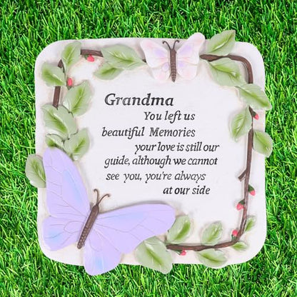 10 Inch Resin Memorial Garden Stone, Outdoor Decor, Sympathy Garden Marker, Sympathy Gift for Loss of Mom, Remembrance of Beloved Mather (Grandma) - style: Grandma