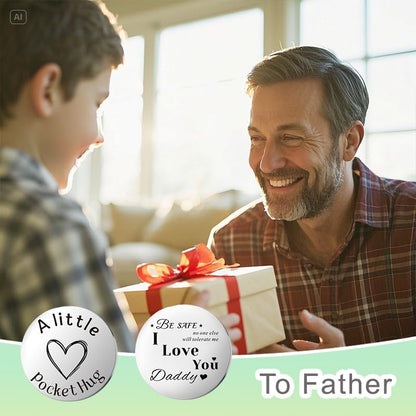 YALLNASL Grandma Aunt Mom Mothers Day Gift for Women Wife Grandpa Uncle Dad Fathers Day Presents for Men Husband Pocket Token - color: Be Safe Daddy