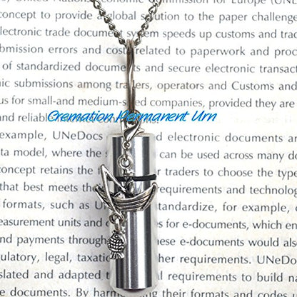 Fishing Urn Necklace Jewelry - Fishing Cremation Necklace Jewelry - Cremains - Ashes Necklace Jewelry - Memorial Jewelry
