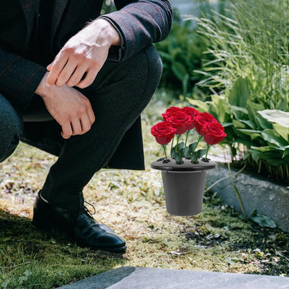 2pcs Plastic Grave Flower Holder Inserts Base for Memorials Cemetery Vase Liners Versatile Design for Fresh Flowers Elegant Floral Arrangement for Gravesite Decoration