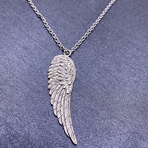 Angel Wings Necklace for Women Silver Stainless Steel Chain Jewelry
