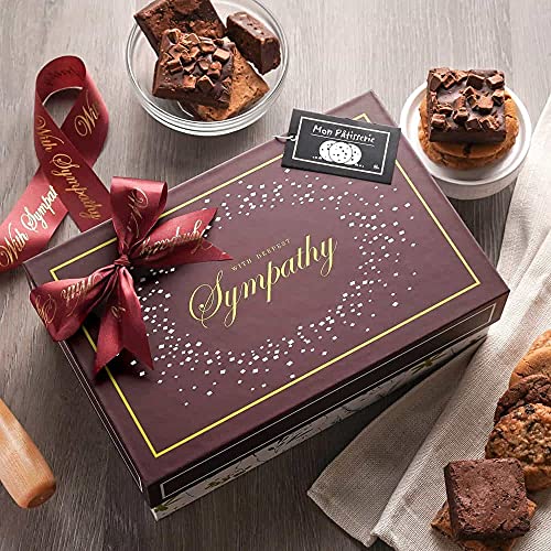 Broadway Basketeers Deluxe Sympathy Gift Box Fresh Baked Brownies & Cookies - size: Large