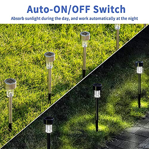 GIGALUMI Outdoor Waterproof Solar Pathway Lights, 12 Pack Cold White - color: Cold White, size: 12 PACK