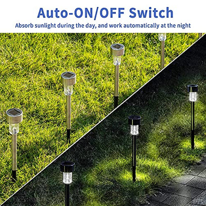 GIGALUMI Outdoor Waterproof Solar Pathway Lights, 12 Pack Cold White - color: Cold White, size: 12 PACK