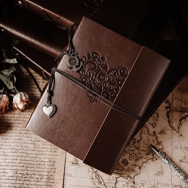 Photo Album 4x6 160 Photos, Leather Photo Albums with Writing Space With 30 Writing Paper, Travel Family Wedding Kids Graduation Ultrasound Baby Picture Album Scrapbook Photo Album - color: Heart