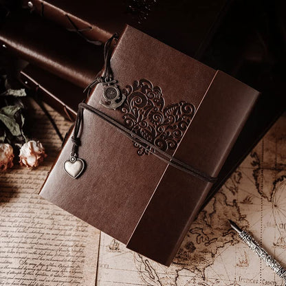 Photo Album 4x6 160 Photos, Leather Photo Albums with Writing Space With 30 Writing Paper, Travel Family Wedding Kids Graduation Ultrasound Baby Picture Album Scrapbook Photo Album - color: Heart