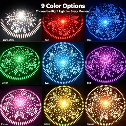 Upgraded 2 Pack 3-in-1 Solar Pathway Lights: RGB & Warm White Color Changing Garden Lights, Waterproof Outdoor Lighting for Garden, Yard, Path, Cemetery Grave
