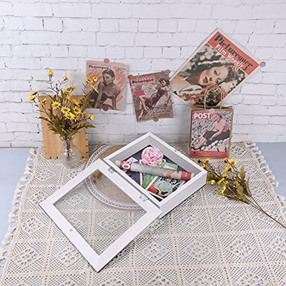 8.5x11 Shadow Box Frame Display Case, 2-inch Depth (White, 4 Pack) - color: White, size: 8x10.5(4 Sets)