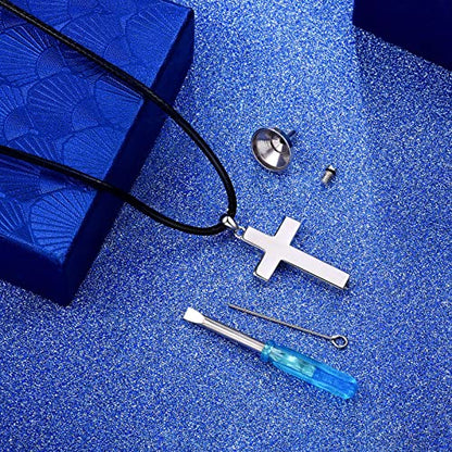 Cross Urn Necklace for ashes 925 Sterling Silver religious Cross Cremation Pendant Jewelry Faith Hope Love Gifts for Men - style: Men cross urn necklace