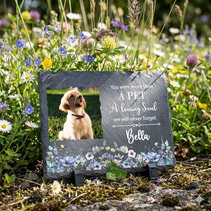 Custom Dog Memorial Stone for Loss Pet, Garden Rocks - color: Memorial 1