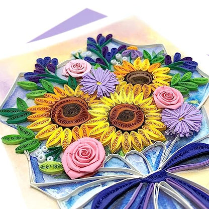 Sympathy Sunflower Quilling Card, 5 x 7 inches, Thank You - color: Fabulous Sunflower