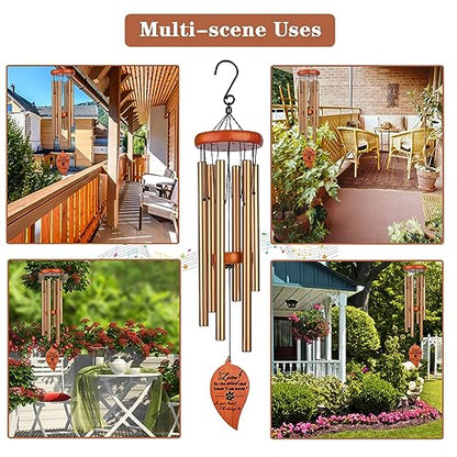 VENBEEL Pet Memorial Wind Chime, Dog Memorial Gifts for Loss of Dog, Pet Loss Sympathy Condolence Bereavement Passing Away Gift - color: B-leaf-gold