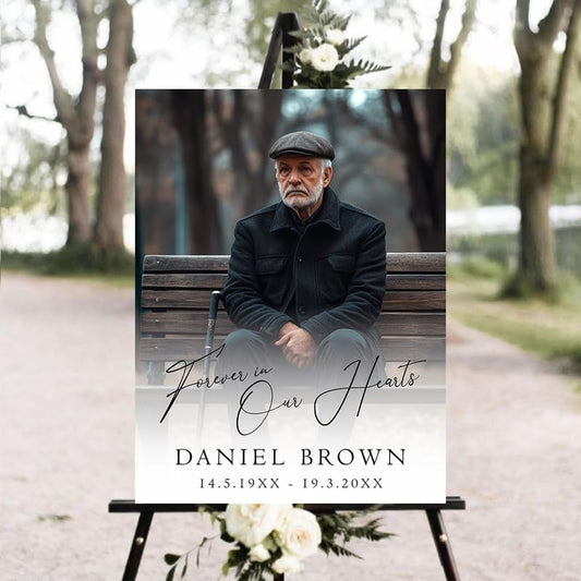 Personalized Funeral Welcome Yard Sign with Photo, Custom Memorial Yard Sign, Celebration of Life Welcome Sign, Remembrance Decoration for Funeral Service - color: Design_07