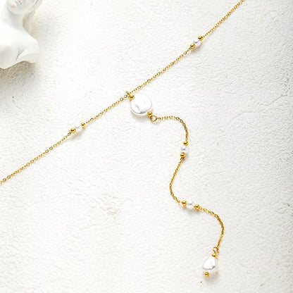 Silver/Gold Plated Angel Wing Pendant Necklace for Women Men | 18K Gold Guardian Angel Wings Feather Necklace Stainless Steel Simple Minimalist Necklaces Birthday Christmas Jewelry Gifts - color: Pearl Gold Y Necklace