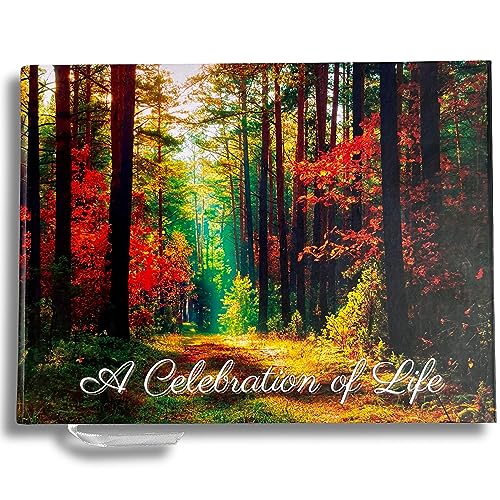 Funeral Guest Book | Memorial Guest Book | Guest Book for Funeral Hardcover | Guestbook for Sign in, Celebration of Life Memorial Service | Funeral Guest Sign Book with Memory Table Card Sign Included - style: Forest