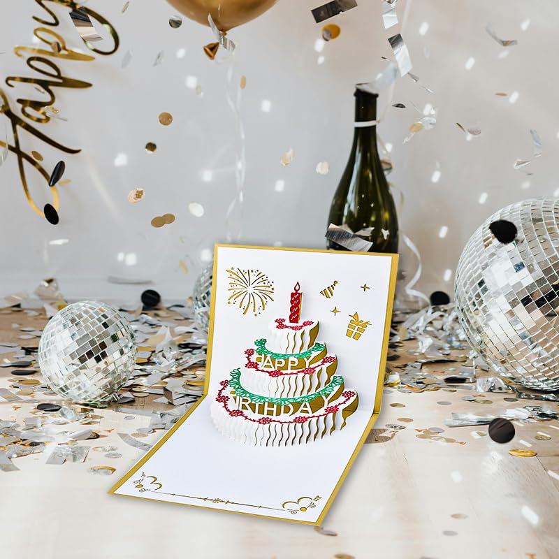 Happy Birthday Pop Up Card for Women Men Him Her Happy Birthday Popup Greeting Cards for Teacher 3d Bday Blessing Cards for Friend Bestie Sister 3 Dimensional Bday Card Present Birthdate Gift Ideas - color: Happy Birthday Pop Up Card
