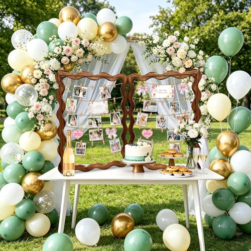 35.43x23.62In Photo Display Board for Wedding 2 Panel Photo Display Rack with Clips Wooden Rustic Picture Collage Frame for Wedding Halloween Christmas Graduation Decor
