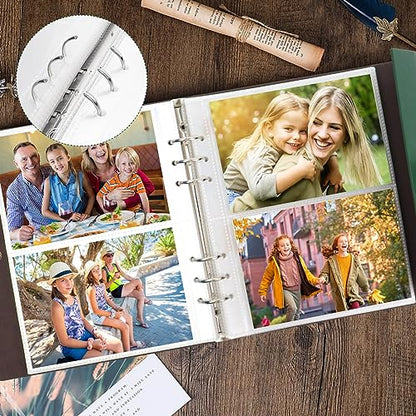 SEEHAN 4x6 Photo Album Holds 200 Photos Small Photo Album 4x6 Family Picture Album Memory Photo Book - color: Army Green