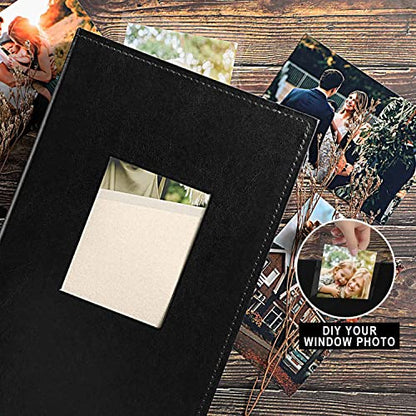 Ywlake Photo Album 4x6 300 Pockets, Leather Photo Albums Holds 300 Horizontal Only Pictures Black - color: Black, size: 300 Pockets