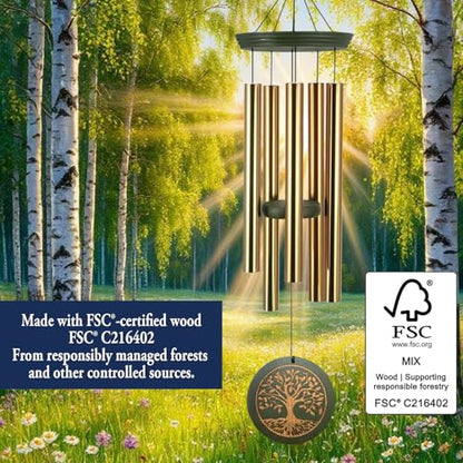 Astarin's Tree of Life Wind Chimes Sympathy Gift Outdoor Remembrance Garden - color: Family Tree