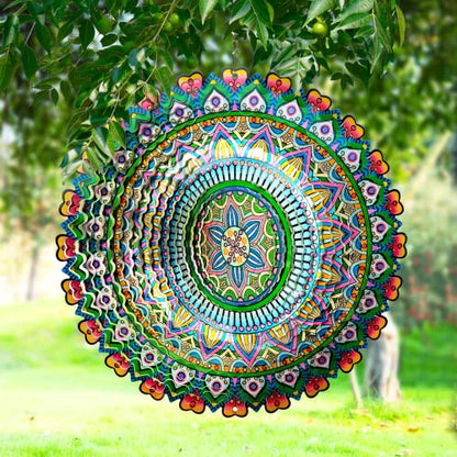 Rich Love Mandala Wind Spinner, 3D Kinetic Wind Spinners Outdoor - color: Mandala Rich Love