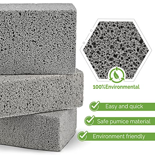 Maryton Grill Stone Cleaning Brick - Griddle Grills Cleaning Kit Block Pumice Stone for Removing Stains BBQ Grease, 3 Count | Pumice Brick for Removing Stains BBQ Grease of Griddle
