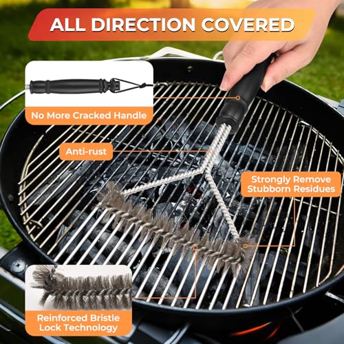 Griddle Cleaning Kit for Blackstone, Flat Top Grill Accessories Cleaner Tool Set Grill Stone, Griddle Scraper, Scouring Pad and Handles, Multifunctional Griddle Accessories Easy to Remove Stain
