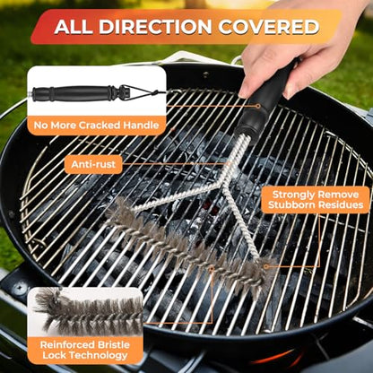 Griddle Cleaning Kit for Blackstone, Flat Top Grill Accessories Cleaner Tool Set Grill Stone, Griddle Scraper, Scouring Pad and Handles, Multifunctional Griddle Accessories Easy to Remove Stain