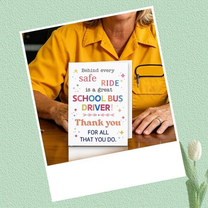 School Bus Driver Appreciation Card Envelope Birthday Christmas First Day End of Year Retirement Gifts for School Bus Driver Thank You Cards Gifts SchoolBus Drivers Greeting Card Present Gift Ideas - color: School Bus Driver Appreciation Card