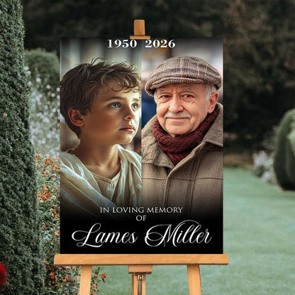 Celebrating the Life Memorial Sign Personalized - Funeral Welcome Sign, Celebration of Life Poster with Picture, Funeral Photo Display Board, In Loving Memory, Forever In Our Hearts Canvas #12 - color: Version #12