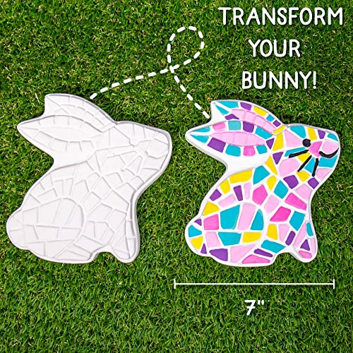 Creative Roots Paint Your Own Bunny Garden Stone, Craft Kits, Stepping Stones Kit for Kids, Ceramics to Paint, Ages 6+ - style: Bunny