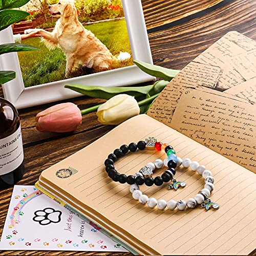PSZEZNZ Pet Dog Cat Memorial Gifts Rainbow Bridge Bracelet for Beloved, Loss Sympathy Jewelry Gift Bracelets,personalized memorial gifts