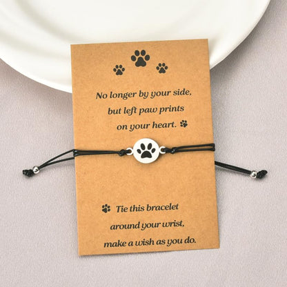 Sisadodo Loss of Dog Cat Sympathy Gifts for Men Women Cat Dog Paw Bracelet for Cat Dog Lover Gifts for Friends Paw Print Bracelets